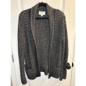 Rag & Bone Neiman Marcus Mens Shawl Cardigan Sweater Black White Wool Small